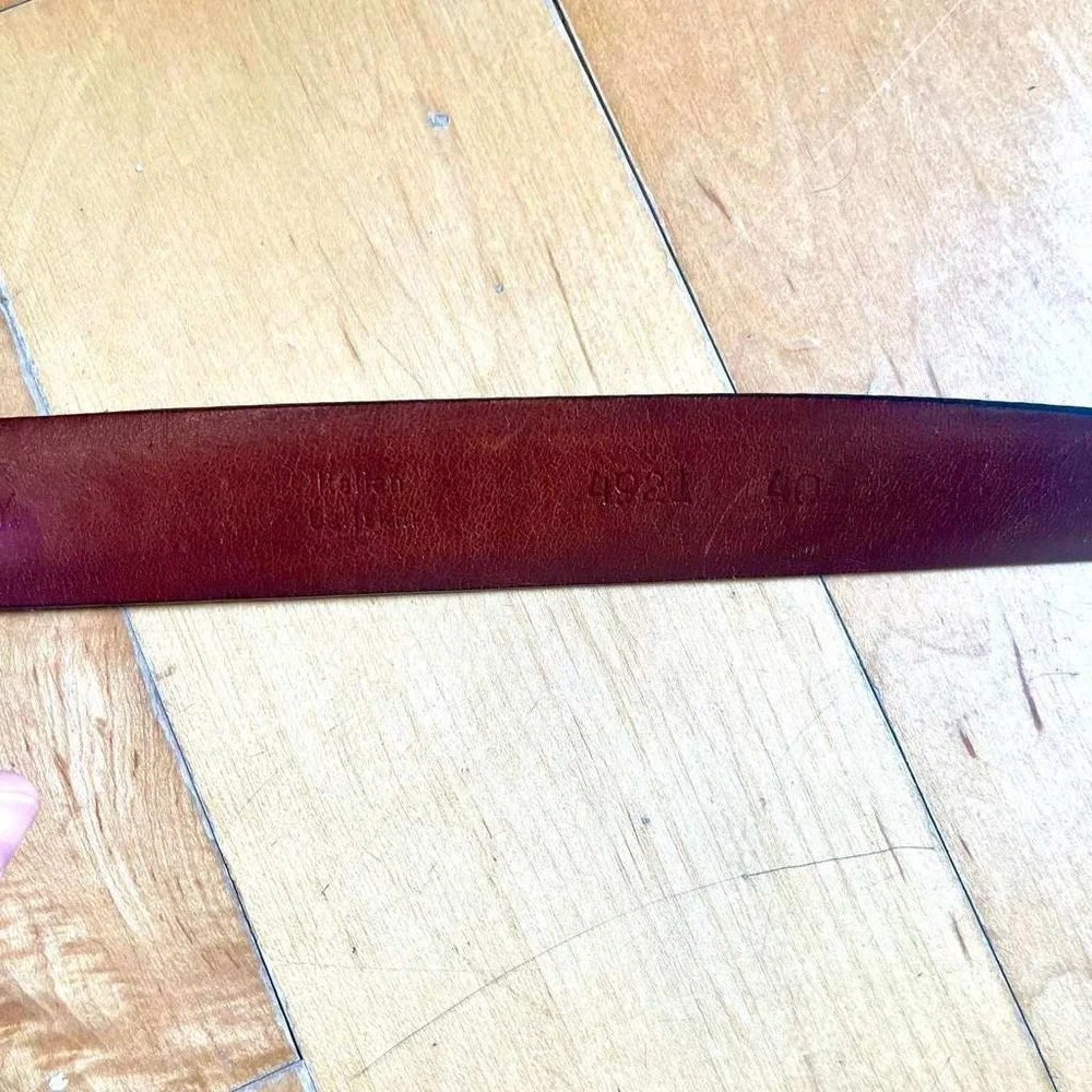 Vintage‎ Johnston & Murphy Woven Leather Belt Italian Calfskin Metal Tip Western